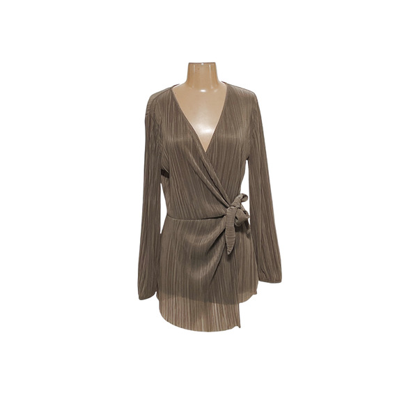 ZARA Green Striped Chiffon Blouse - Picture 1 of 4